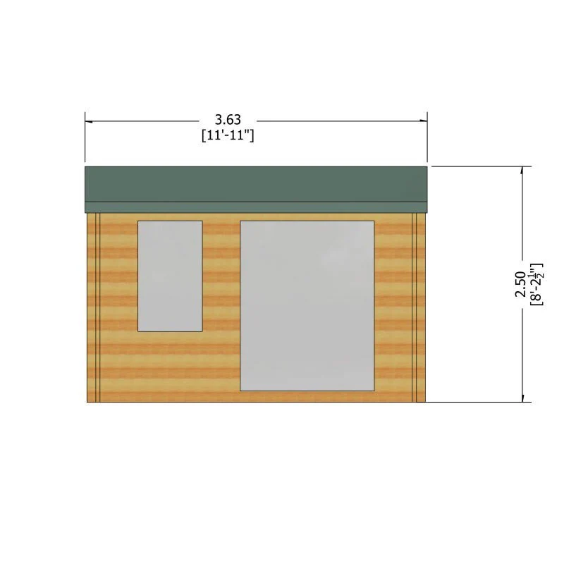 Marlborough 10' 11" x 9' 9" Reverse Apex Log Cabin - Classic 28mm Cladding Tongue & Groove - Image 10