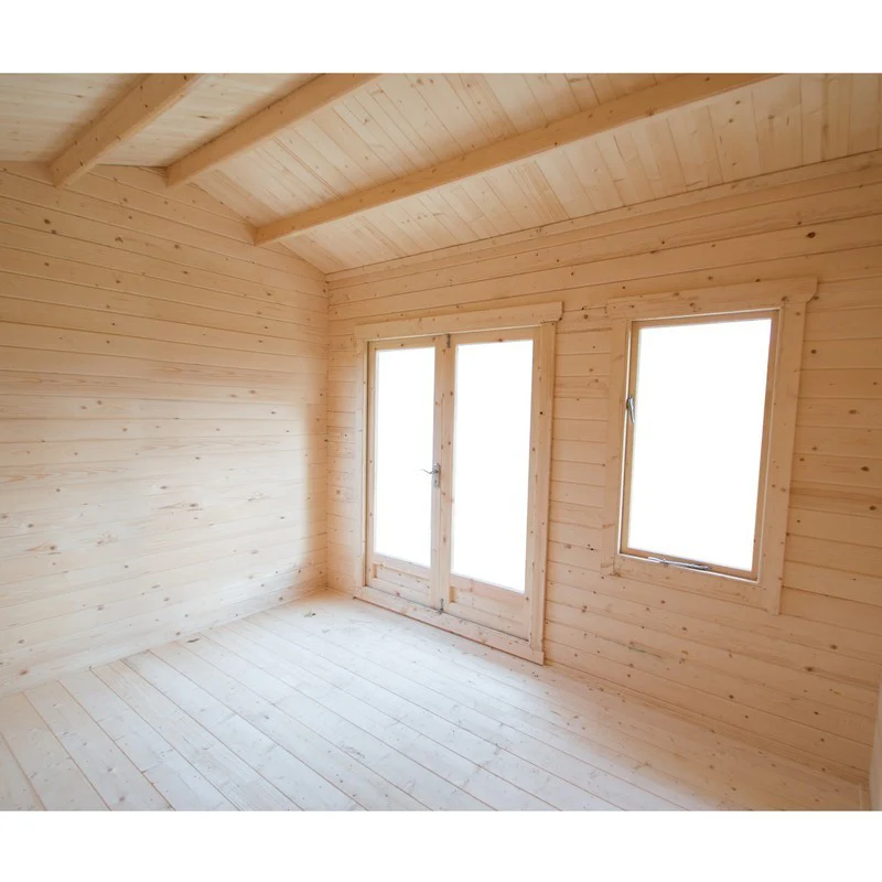 Shire Marlborough 13' 8" x 9' 9" Reverse Apex Log Cabin - Premium 70mm Cladding Tongue & Groove - Image 7