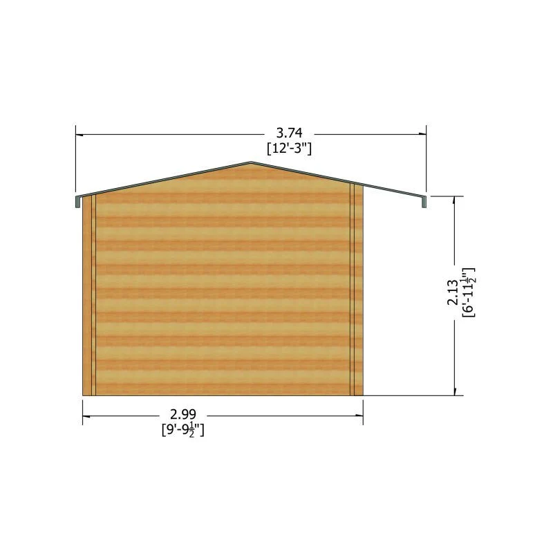 Shire Marlborough 9' 9" x 11' 9" Reverse Apex Log Cabin - Premium 44mm Cladding Tongue & Groove - Image 9