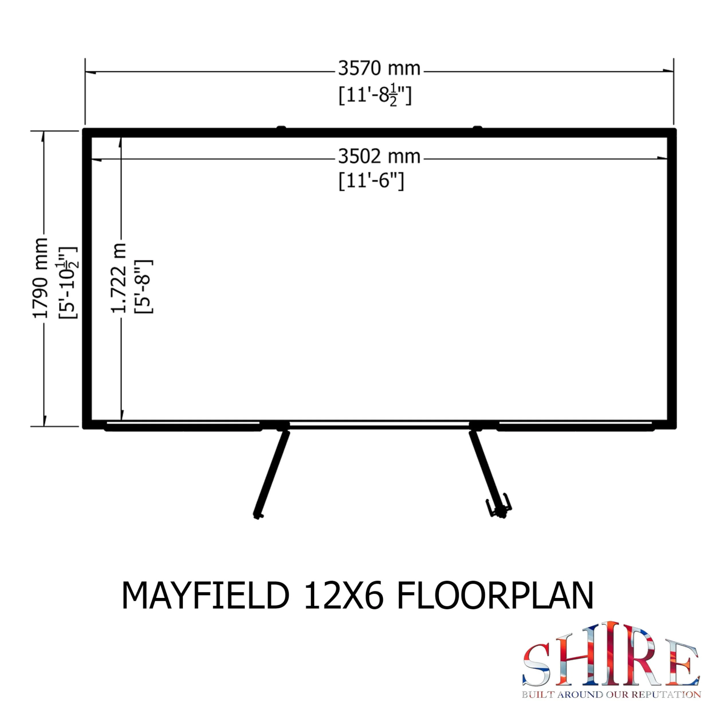 Shire Mayfield 5' 7" x 11' 8" Reverse Apex Summerhouse - Premium Dip Treated Shiplap - Image 2