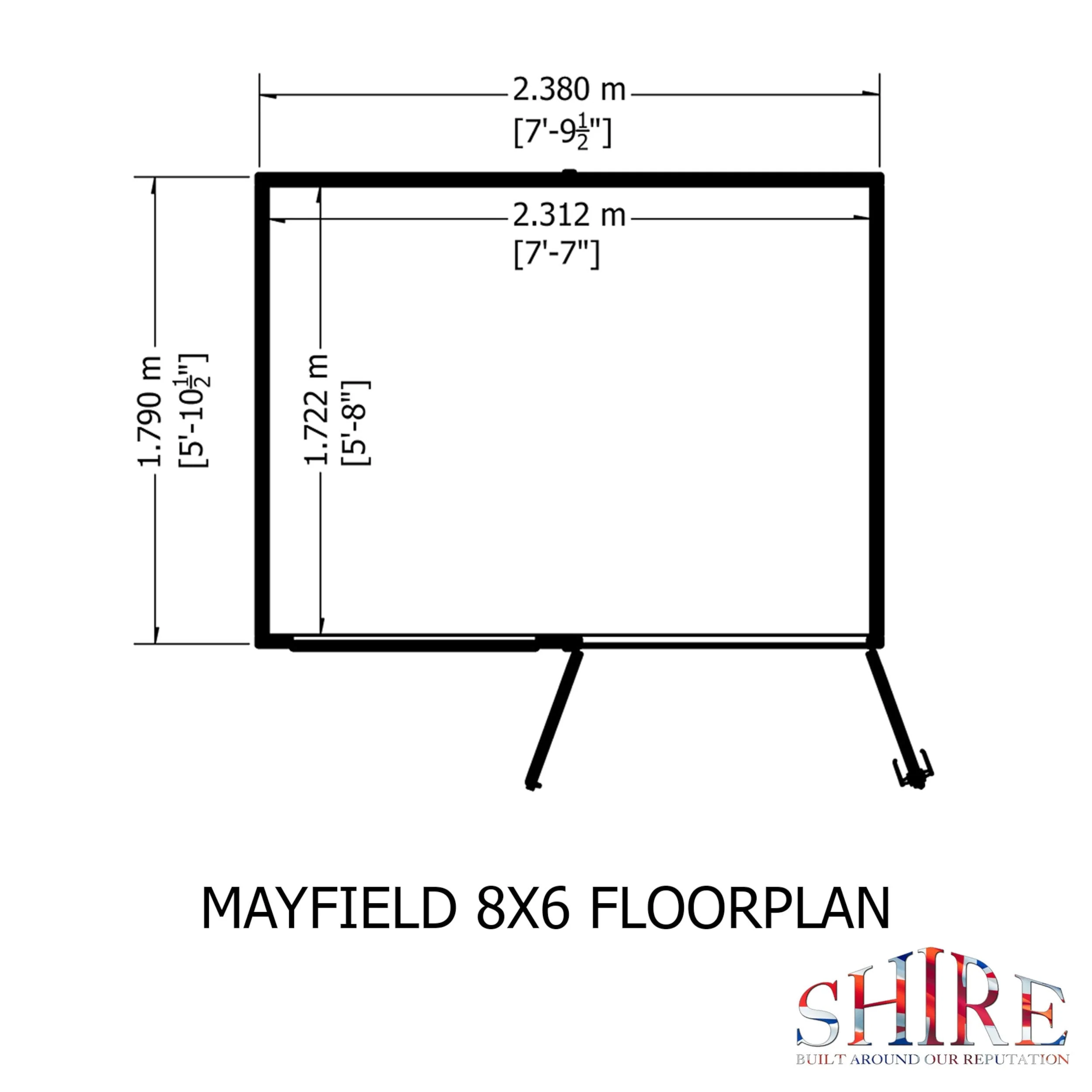 Shire Mayfield 5' 7" x 7' 9" Reverse Apex Summerhouse - Premium Dip Treated Shiplap - Image 2