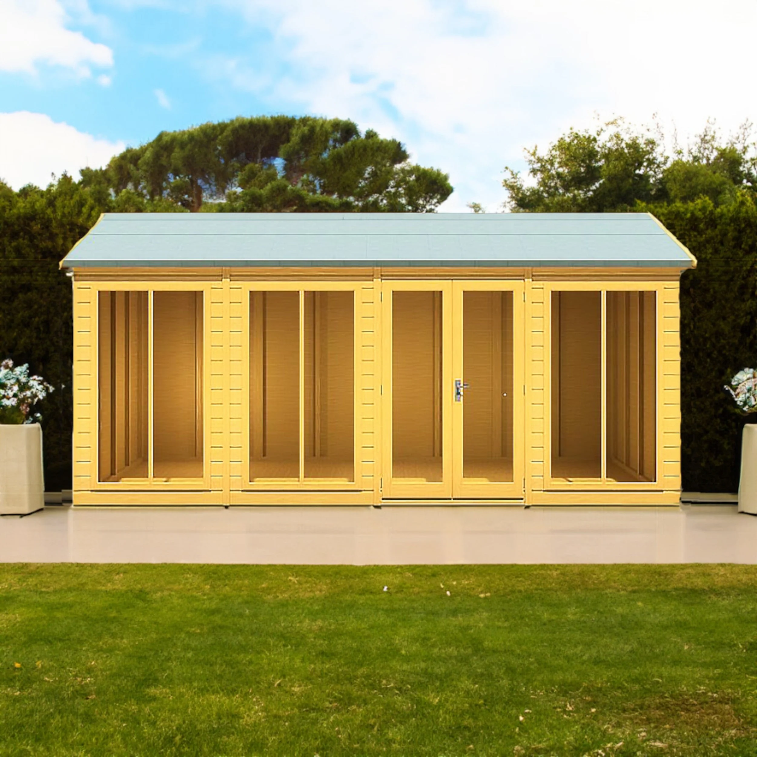 Shire Mayfield 7' 7" x 15' 7" Reverse Apex Summerhouse - Premium Dip Treated Shiplap - Image 2
