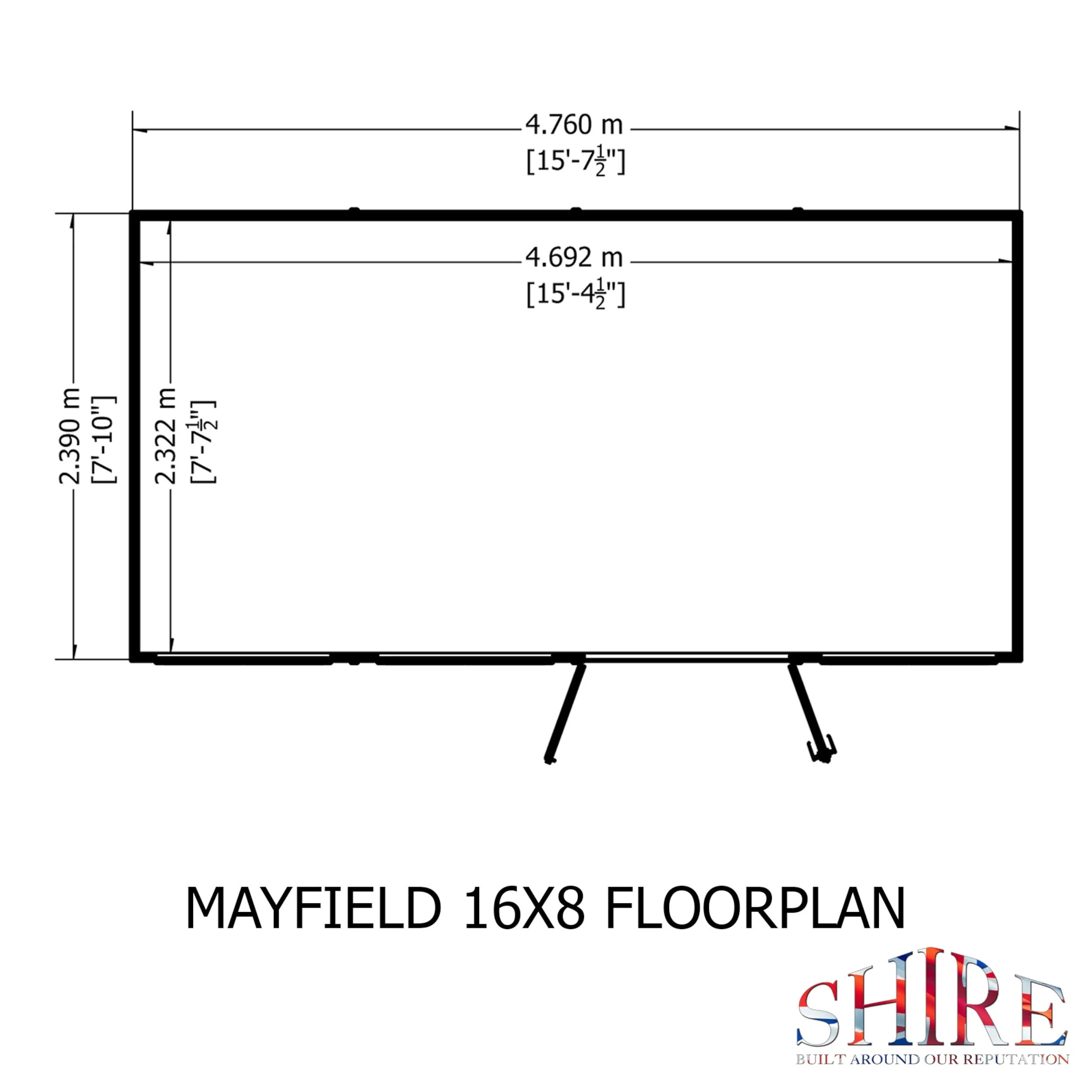 Shire Mayfield 7' 7" x 15' 7" Reverse Apex Summerhouse - Premium Dip Treated Shiplap - Image 3
