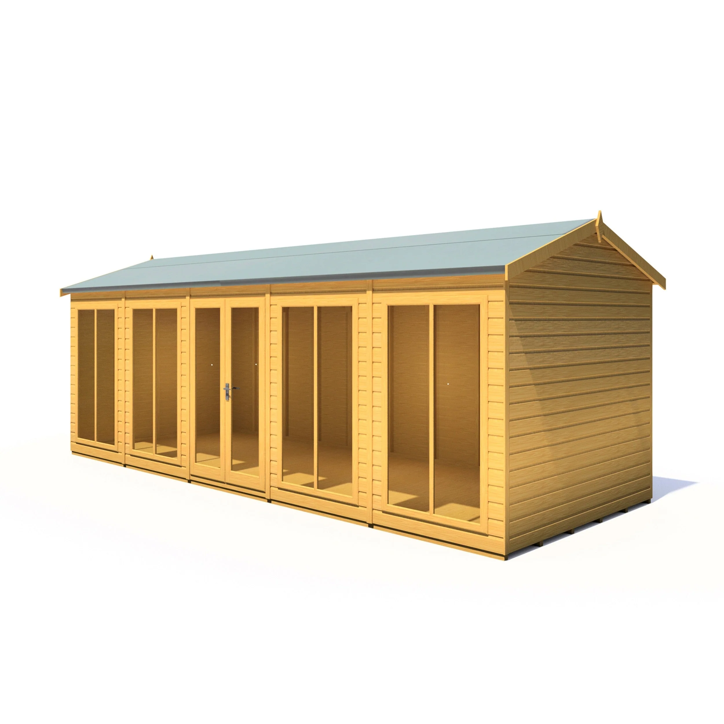 Shire Mayfield 7' 7" x 19' 6" Reverse Apex Summerhouse - Premium Dip Treated Shiplap - Image 5