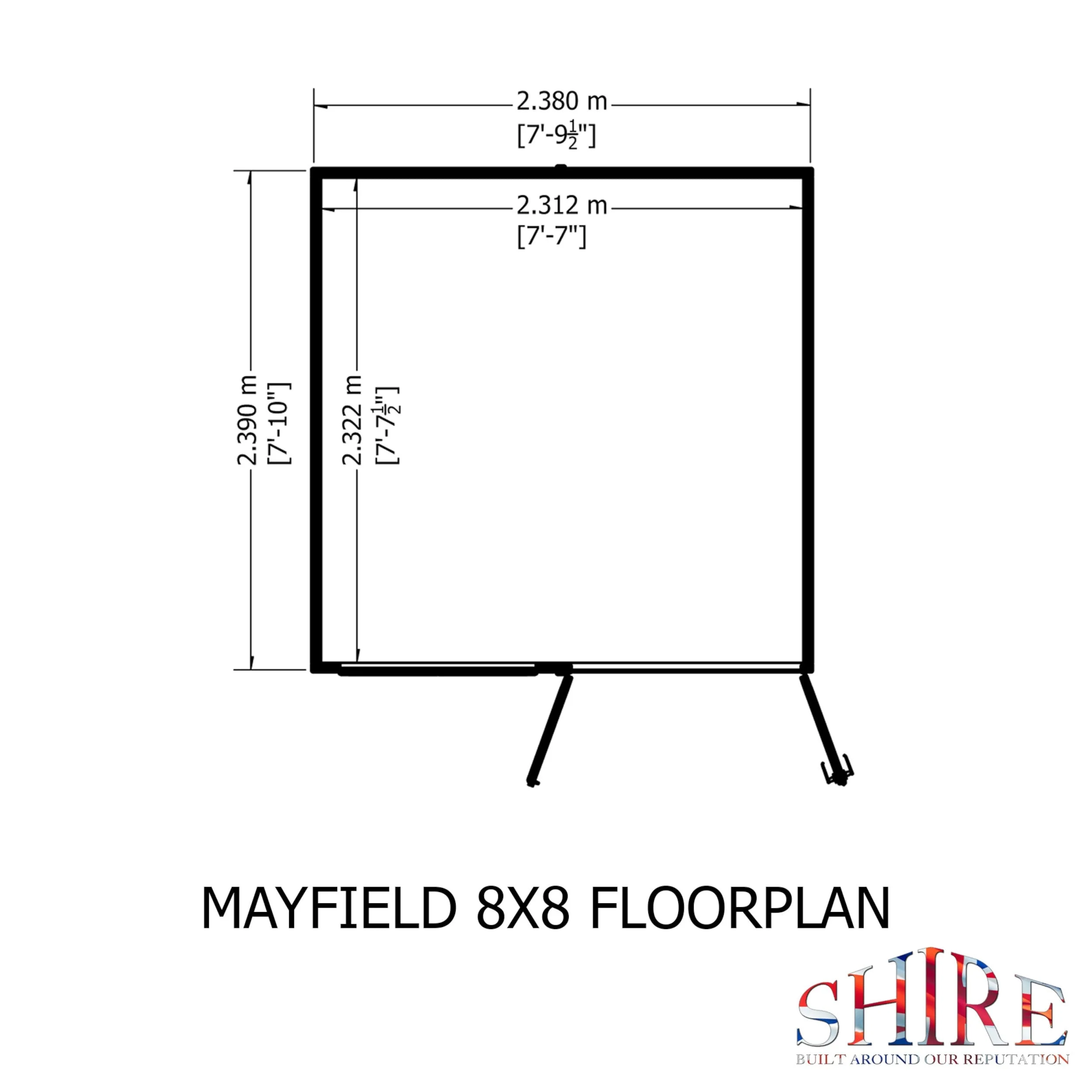 Shire Mayfield 7' 7" x 7' 9" Reverse Apex Summerhouse - Premium Dip Treated Shiplap