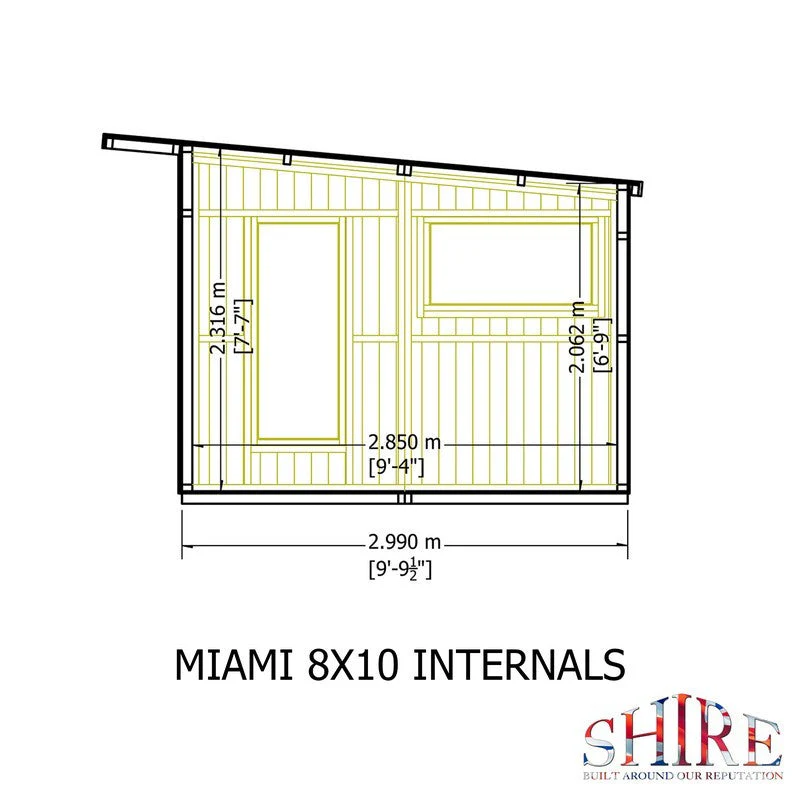 Shire Miami 9' 9" x 8' 4" Pent Summerhouse - Premium Dip Treated Shiplap - Image 10
