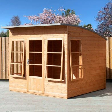 Shire Orchid 7' 7" x 7' 10" Curved Summerhouse - Premium Dip Treated Shiplap
