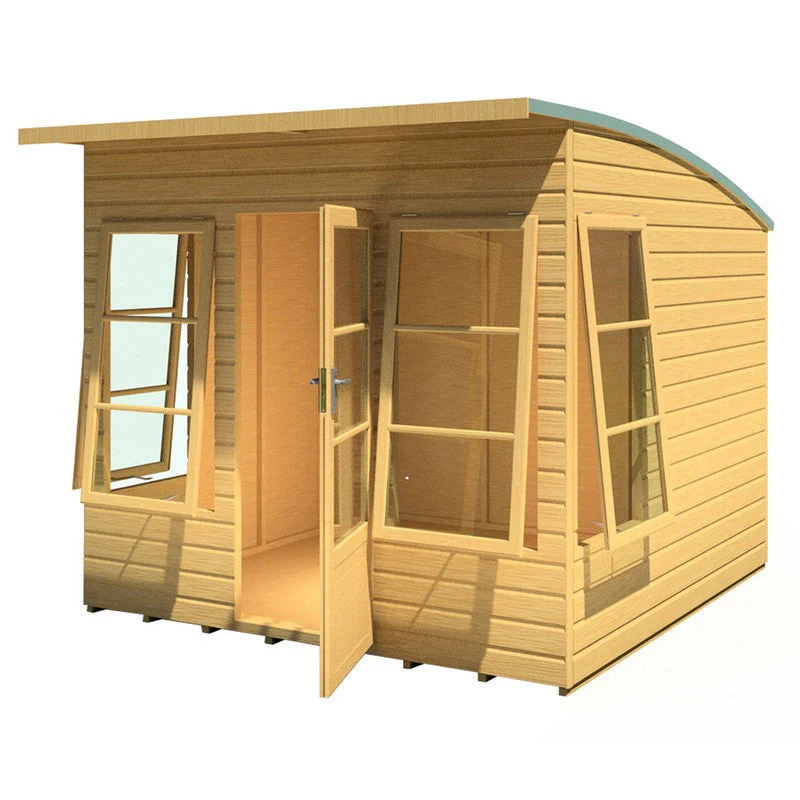 Shire Orchid 7' 7" x 7' 10" Curved Summerhouse - Premium Dip Treated Shiplap - Image 3