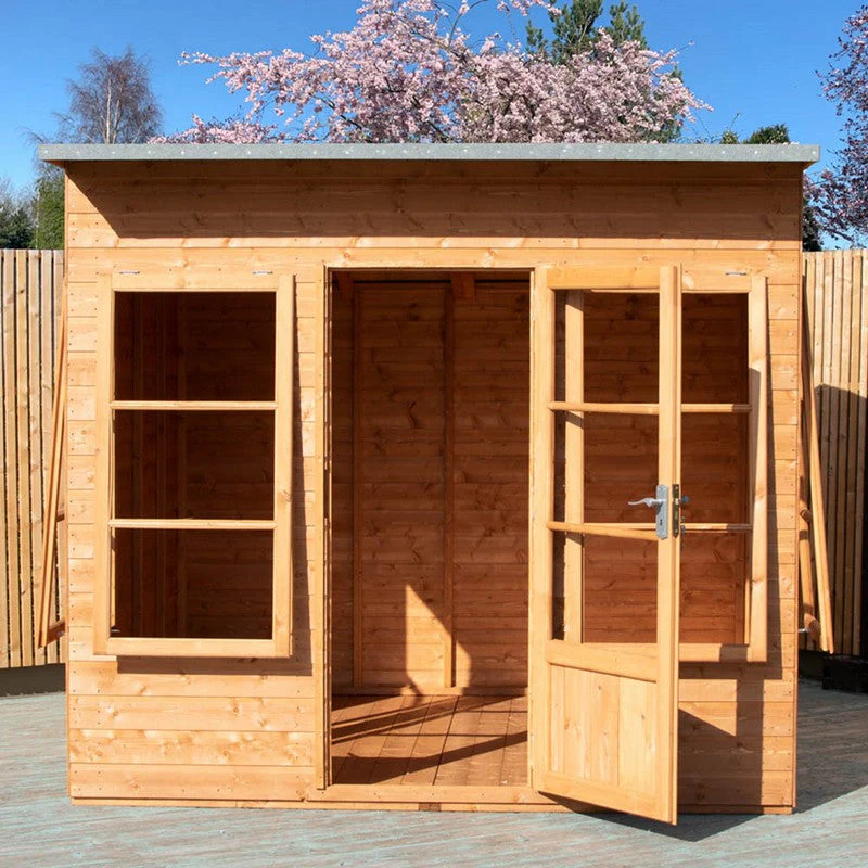 Shire Orchid 7' 7" x 7' 10" Curved Summerhouse - Premium Dip Treated Shiplap - Image 7