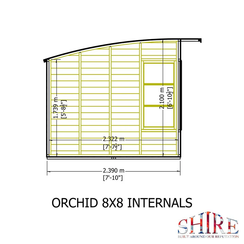 Shire Orchid 7' 7" x 7' 10" Curved Summerhouse - Premium Dip Treated Shiplap - Image 9
