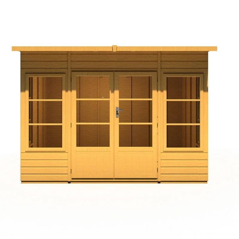 Shire Orchid 7' 7" x 9' 9" Curved Summerhouse - Premium Dip Treated Shiplap - Image 3