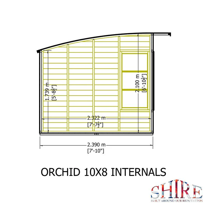 Shire Orchid 7' 7" x 9' 9" Curved Summerhouse - Premium Dip Treated Shiplap - Image 8