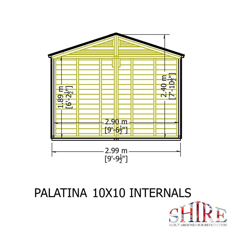 Shire Palatina 10' 4" x 10' 4" Pyramid Hip Summerhouse - Premium Dip Treated Shiplap - Image 10