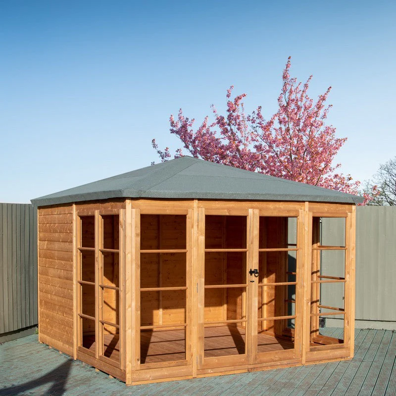 Shire Palatina 10' 4" x 10' 4" Pyramid Hip Summerhouse - Premium Dip Treated Shiplap - Image 3