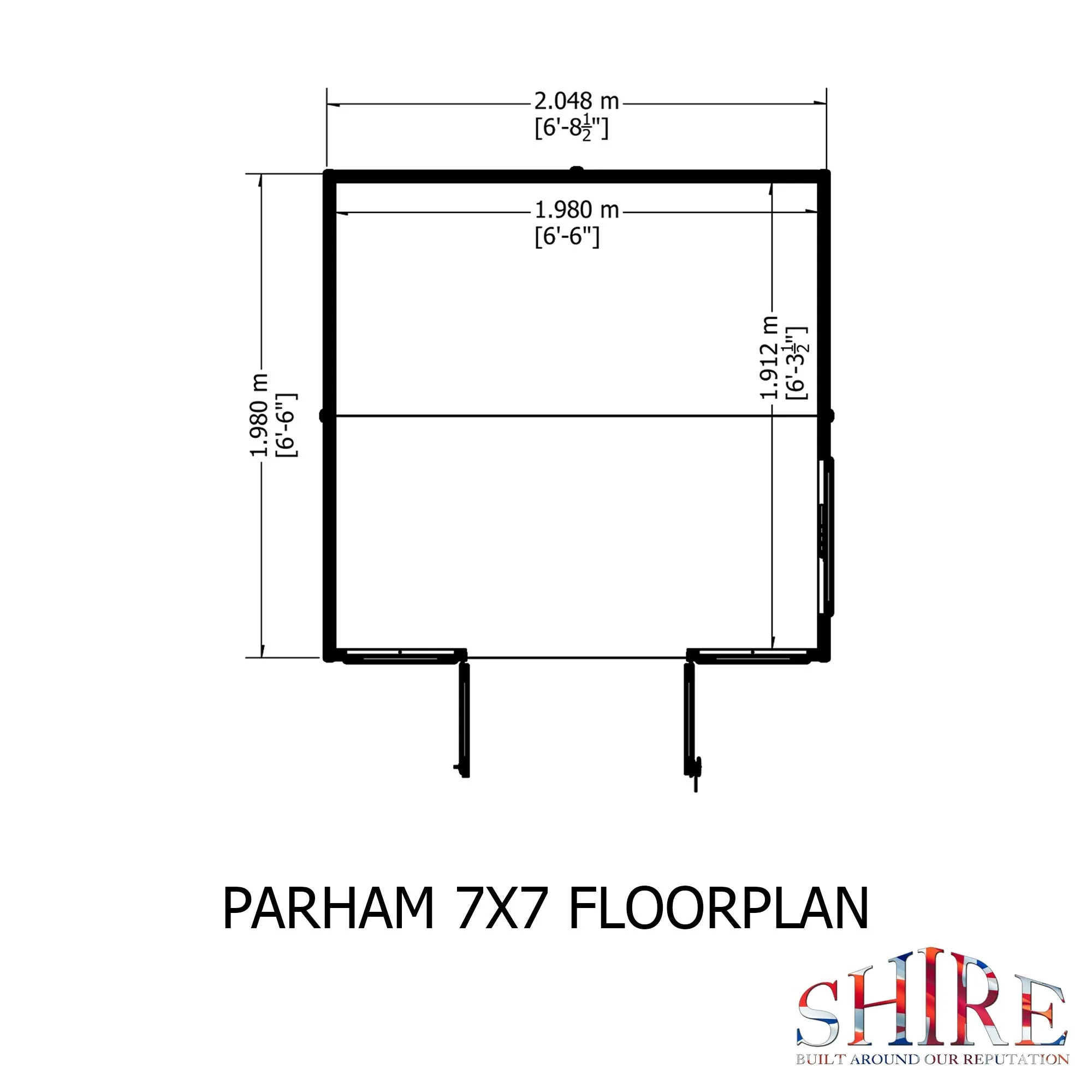 Shire Parham Garden Summerhouse 7x7ft - Image 3