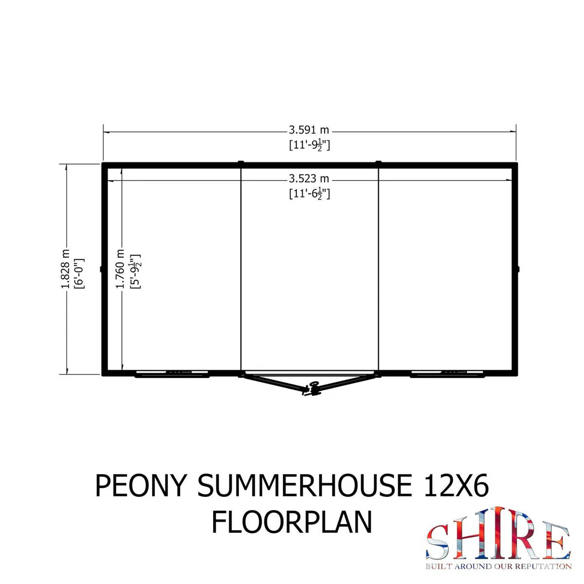 Shire Peony 7' 4" x 12' 3" Pent Summerhouse - Premium Dip Treated Shiplap - Image 10
