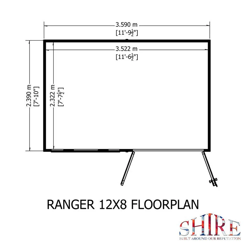 Shire Ranger 7' 10" x 11' 9" Pent Shed - Premium Coated Shiplap - Image 7