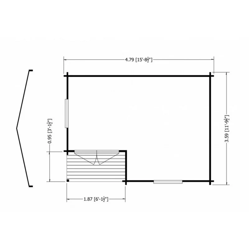 Shire Ringwood 11' 9" x 15' 8" Reverse Apex Log Cabin - Premium 28mm Cladding Tongue & Groove - Image 9