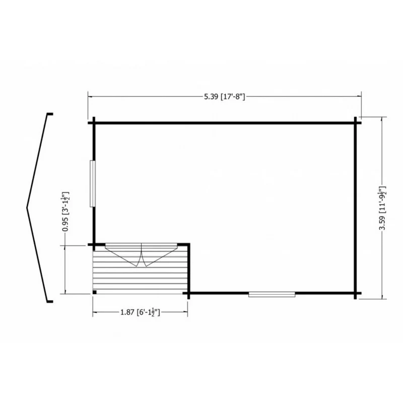 Shire Ringwood 11' 9" x 17' 8" Reverse Apex Log Cabin - Premium 28mm Cladding Tongue & Groove - Image 8