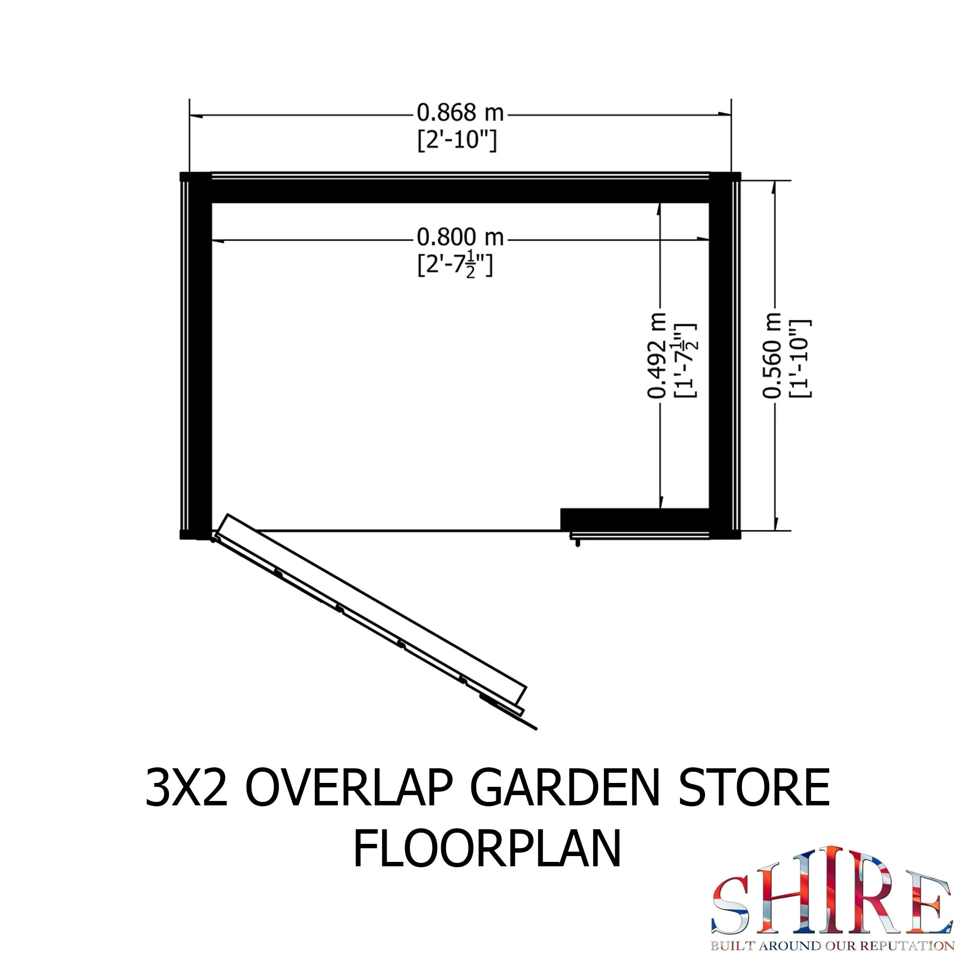 Securstore 1' 7" x 2' 10" Apex Garden Store - Budget Dip Treated Overlap - Image 3
