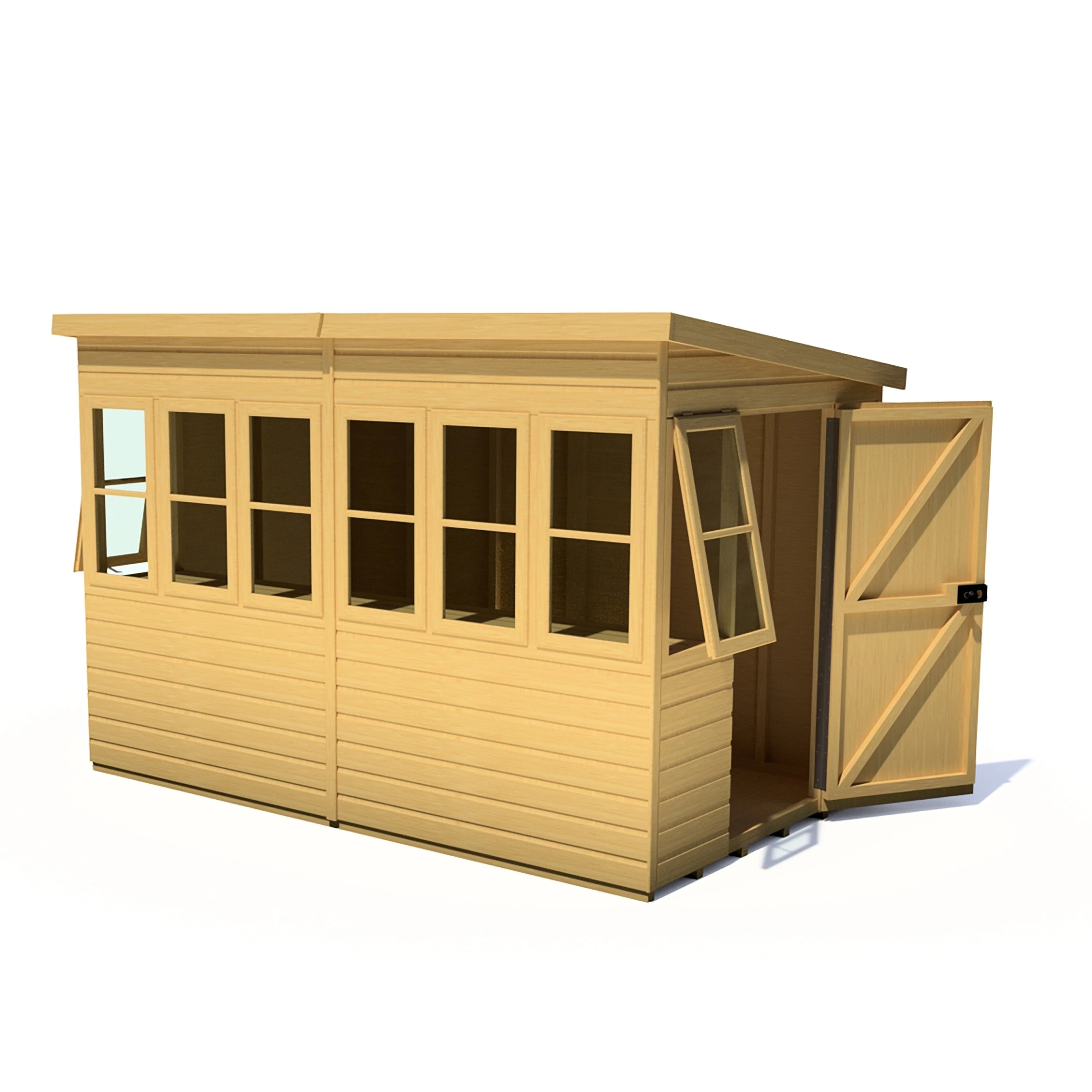 Sun 5' 7" x 9' 11" Pent Potting Shed - Premium Dip Treated Shiplap - Image 7