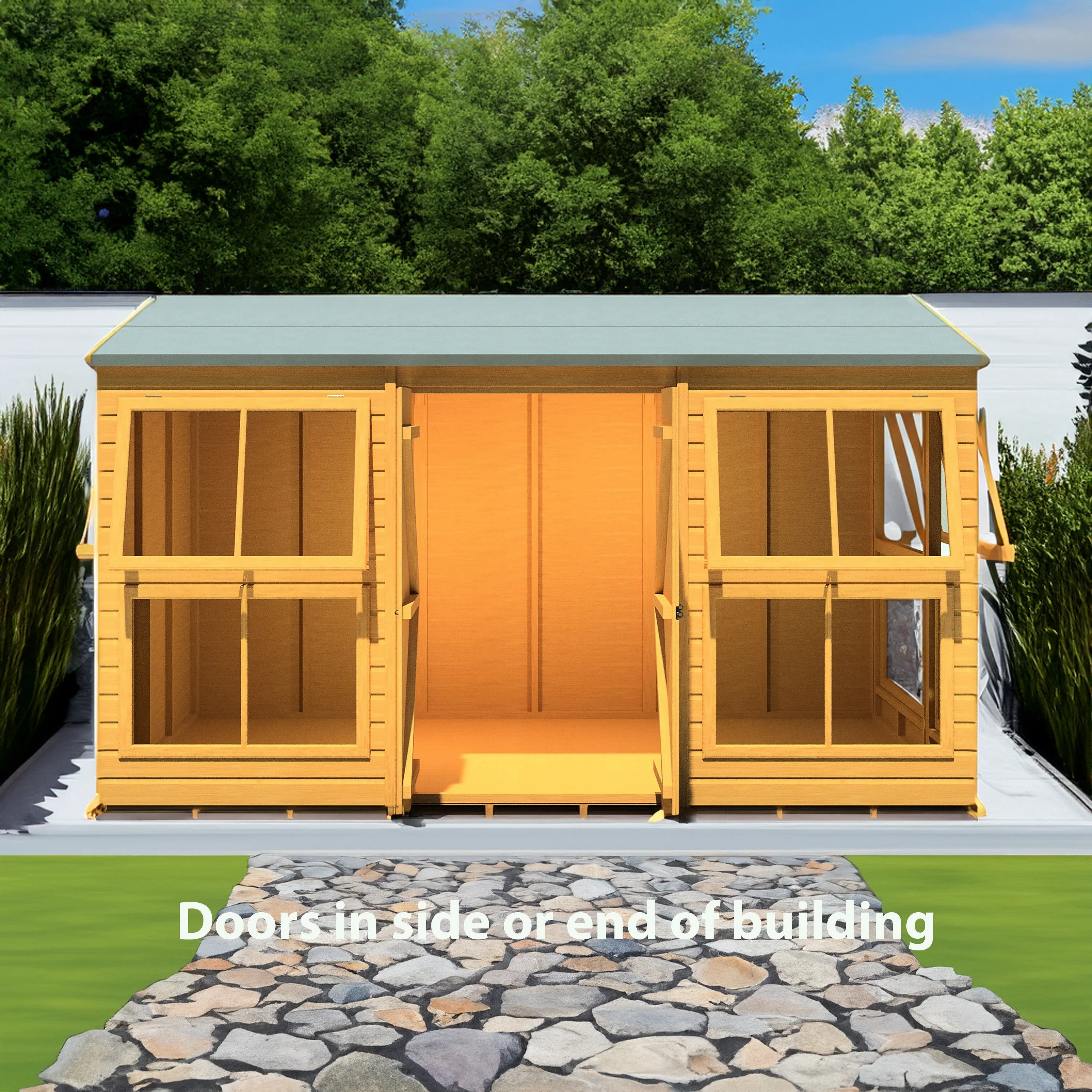 Shire Sun Hut 11' 5" x 8' Apex Potting Shed - Premium Coated Shiplap - Image 2