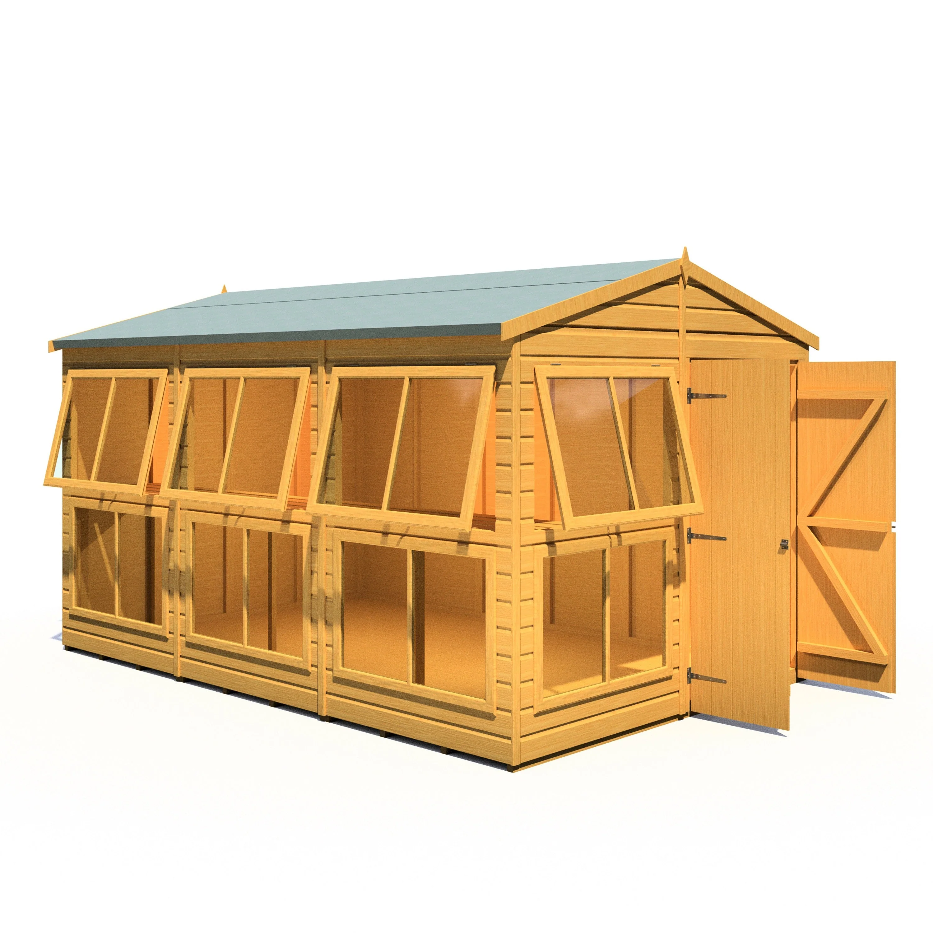 Shire Sun Hut 11' 5" x 8' Apex Potting Shed - Premium Coated Shiplap - Image 8