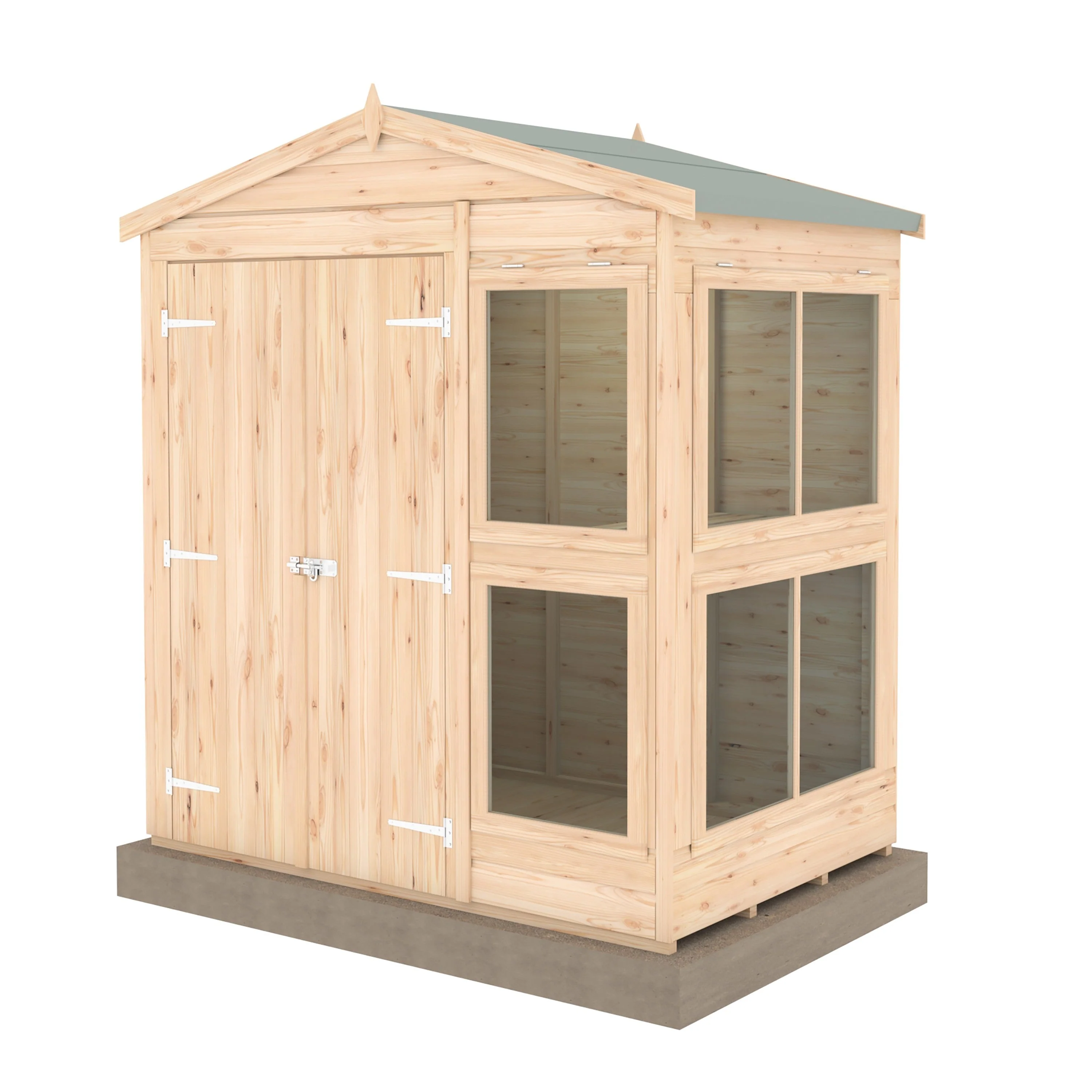 Shire Sun Hut 3' 8" x 6' 1" Apex Potting Shed - Classic Coated Shiplap