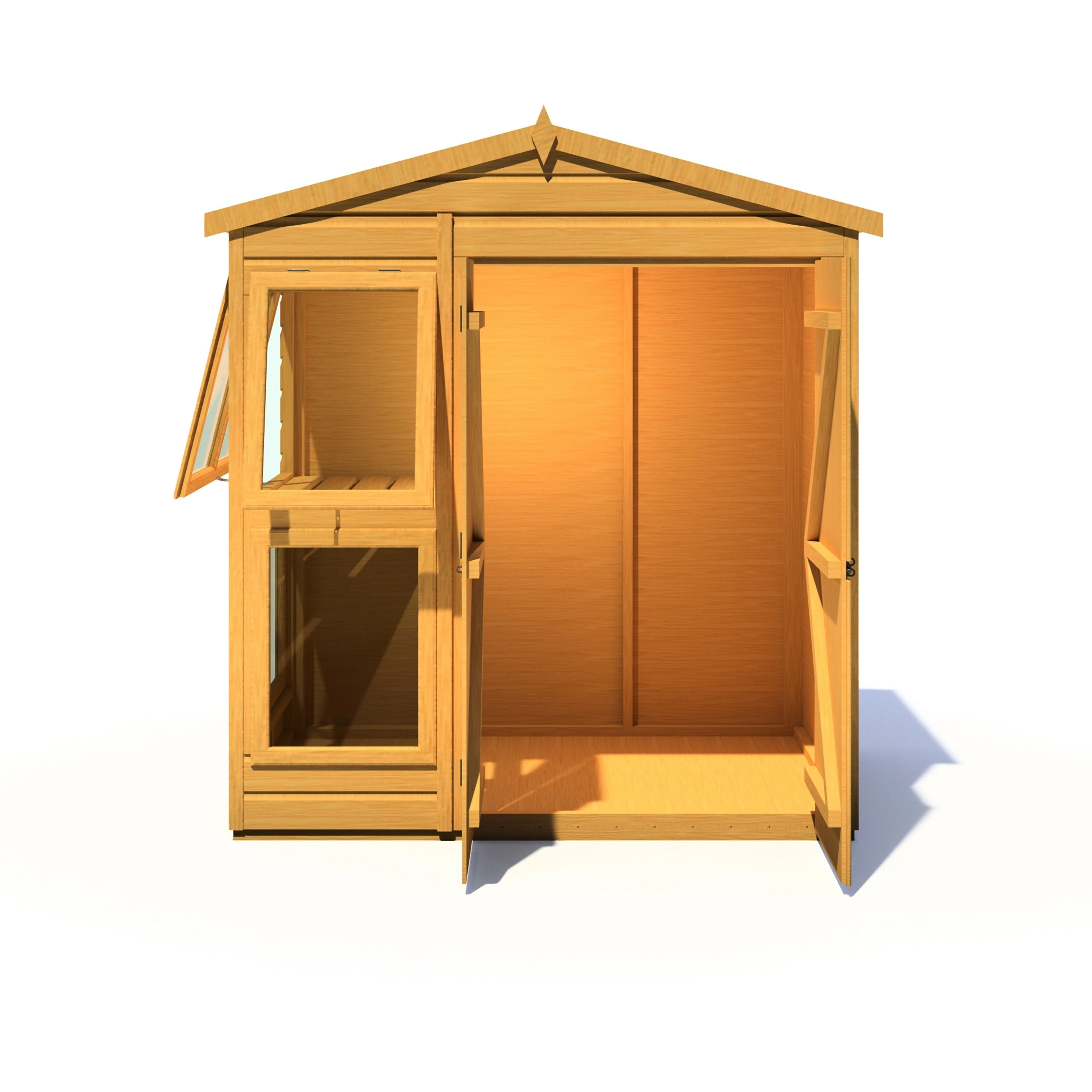 Shire Sun Hut 3' 8" x 6' 1" Apex Potting Shed - Classic Coated Shiplap - Image 8