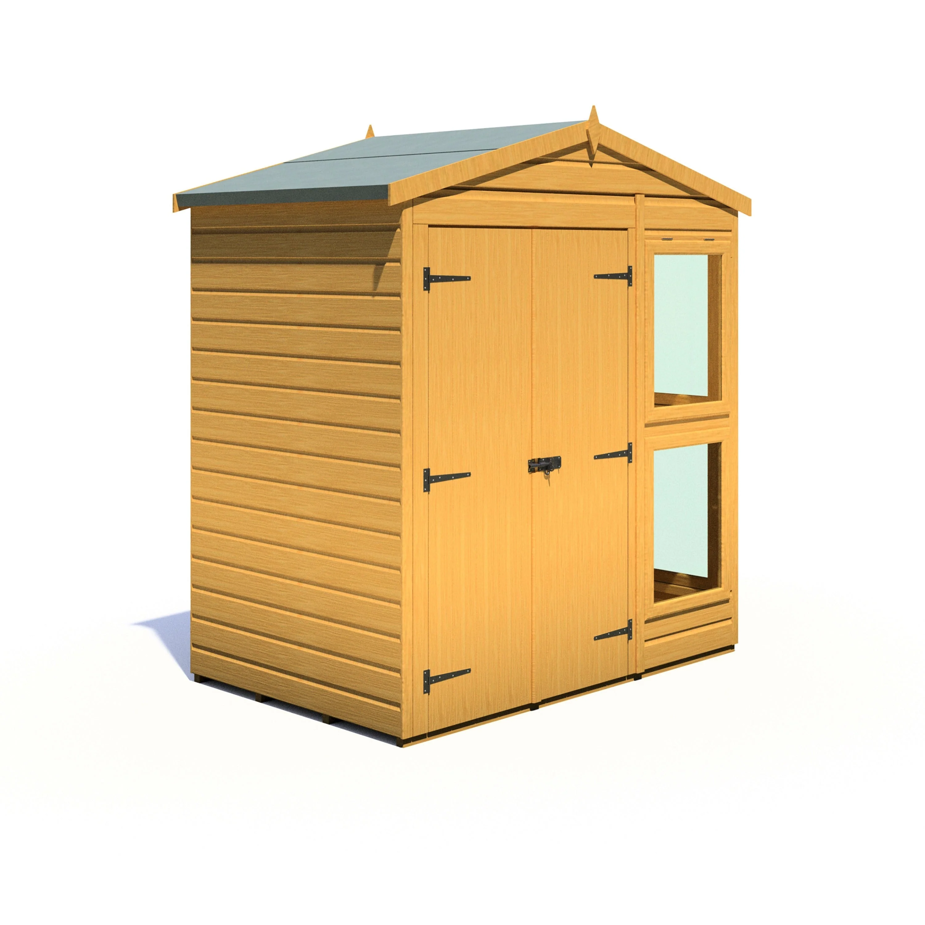 Shire Sun Hut 3' 8" x 6' 1" Apex Potting Shed - Classic Coated Shiplap - Image 9