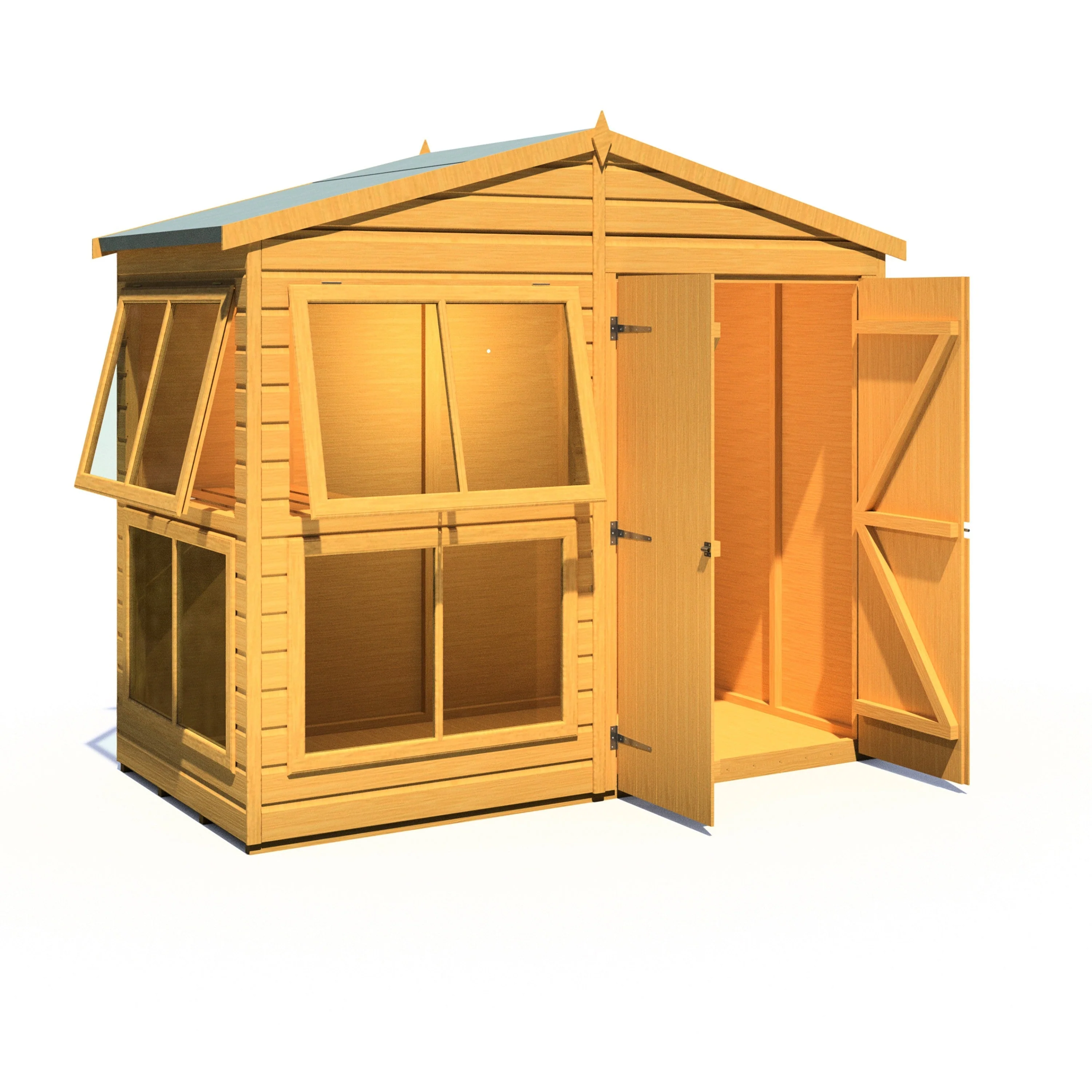 Shire Sun Hut 3' 8" x 8' Apex Potting Shed - Classic Coated Shiplap