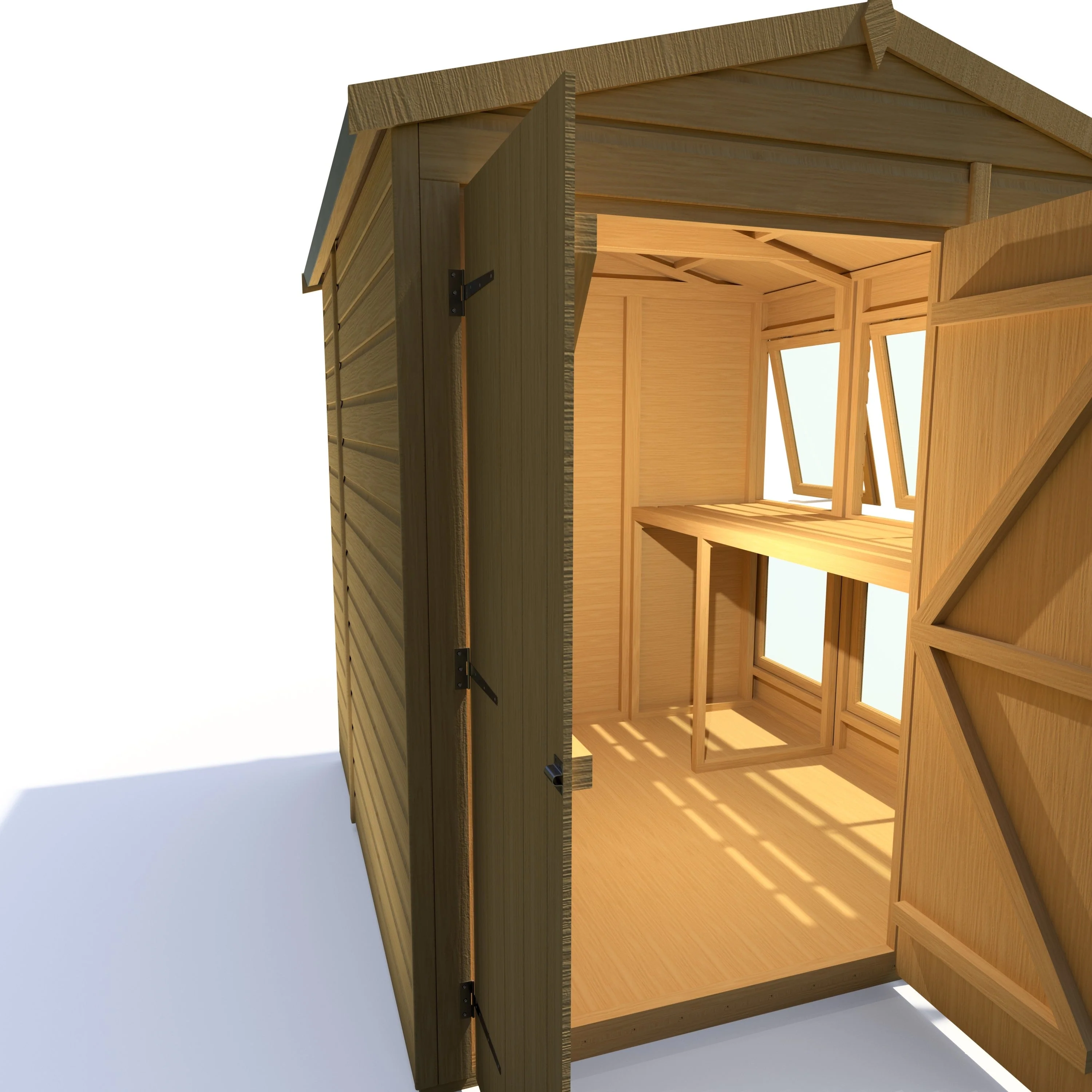 Shire Sun Hut 5' 7" x 6' 1" Apex Potting Shed - Classic Coated Shiplap - Image 8