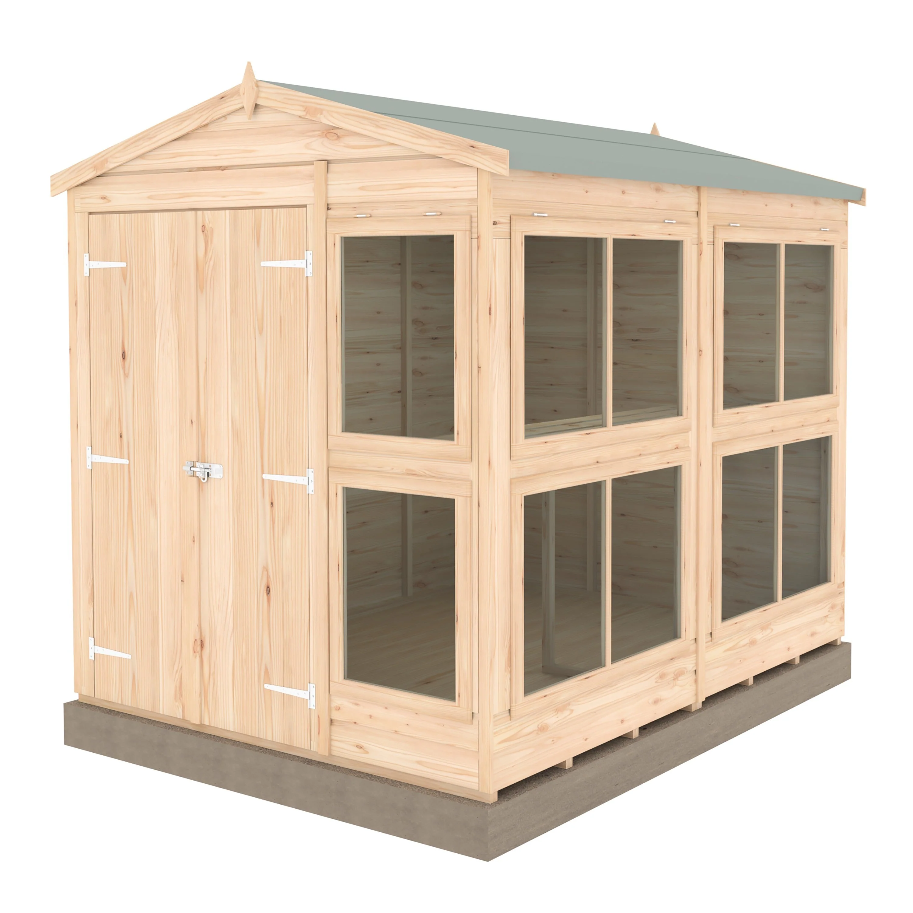 Shire Sun Hut 7' 7" x 6' 1" Apex Potting Shed - Classic Coated Shiplap