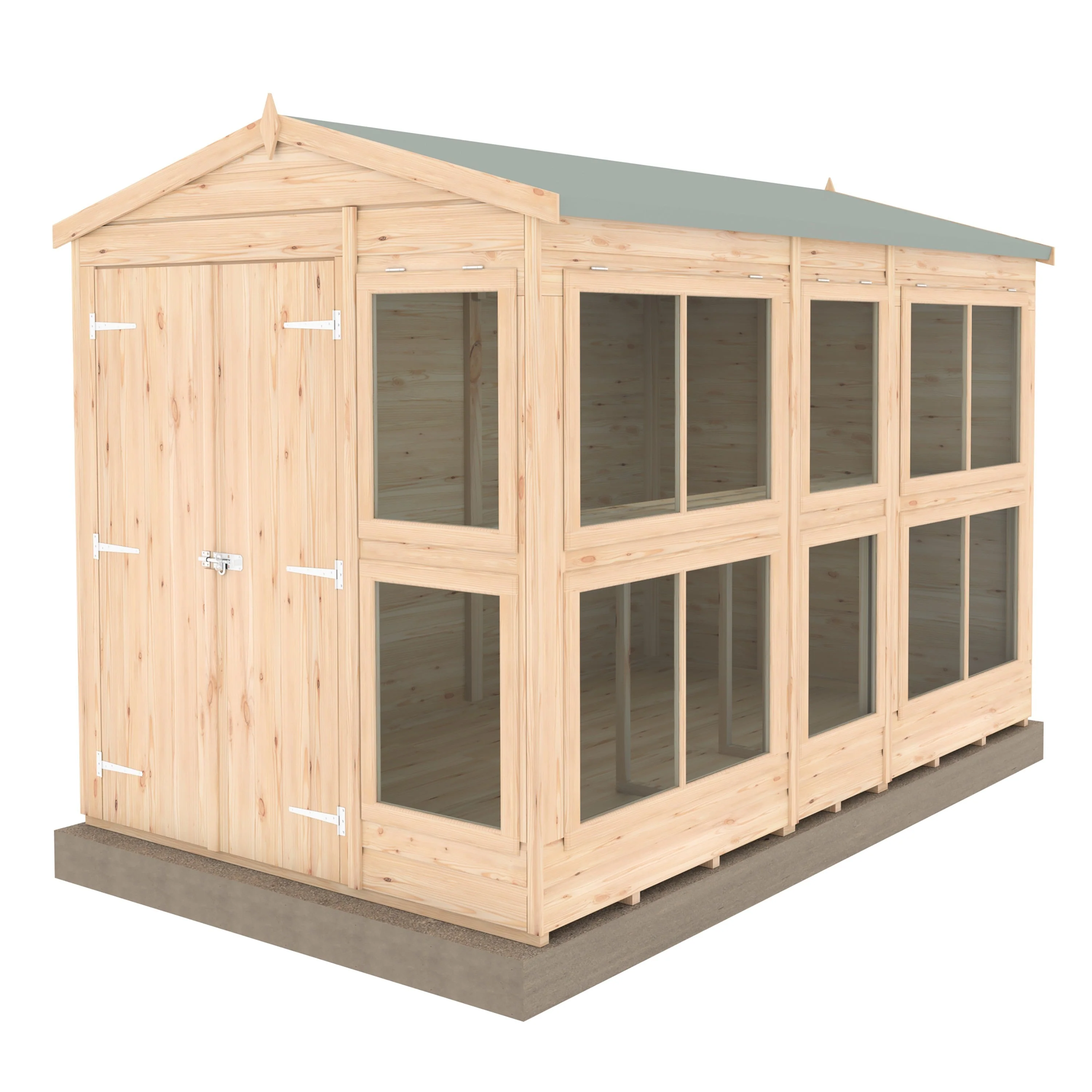 Shire Sun Hut 9' 6" x 6' 1" Apex Potting Shed - Premium Coated Shiplap