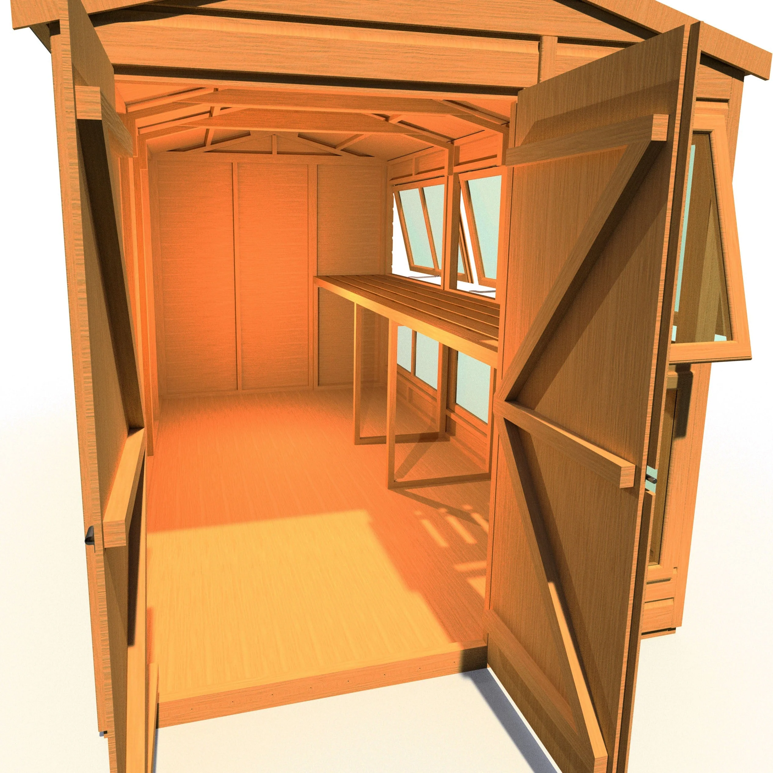 Shire Sun Hut 9' 6" x 6' 1" Apex Potting Shed - Premium Coated Shiplap - Image 8