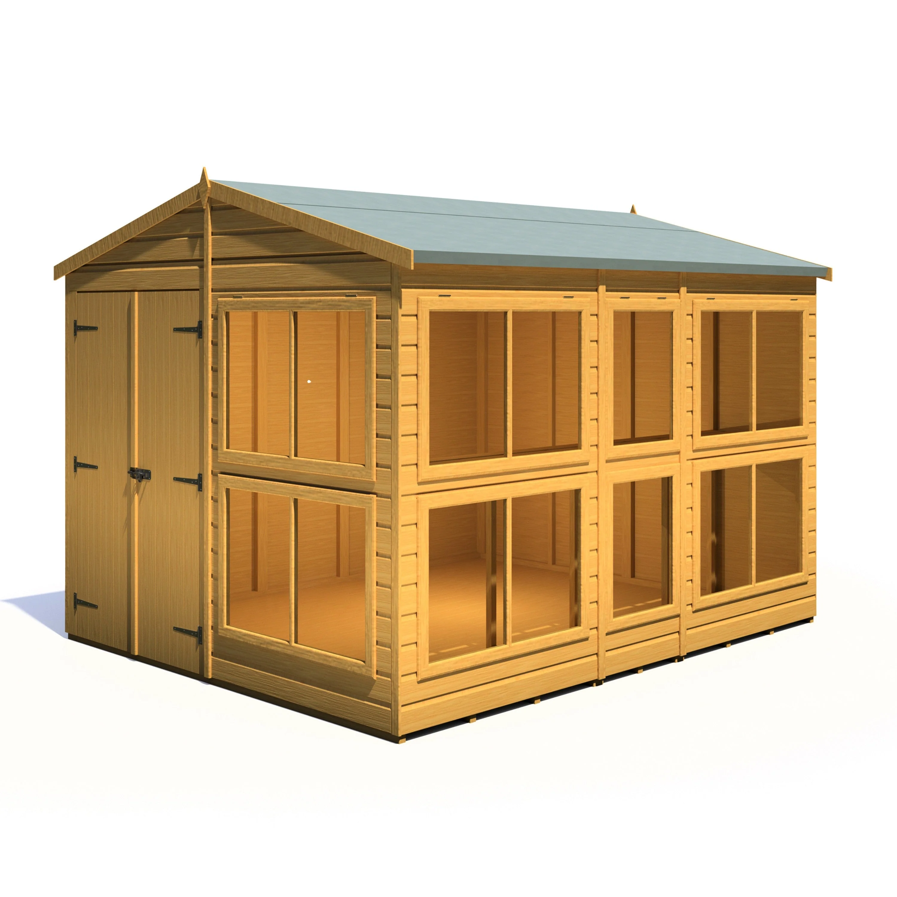 Shire Sun Hut 9' 6" x 8' Apex Potting Shed - Premium Coated Shiplap - Image 2