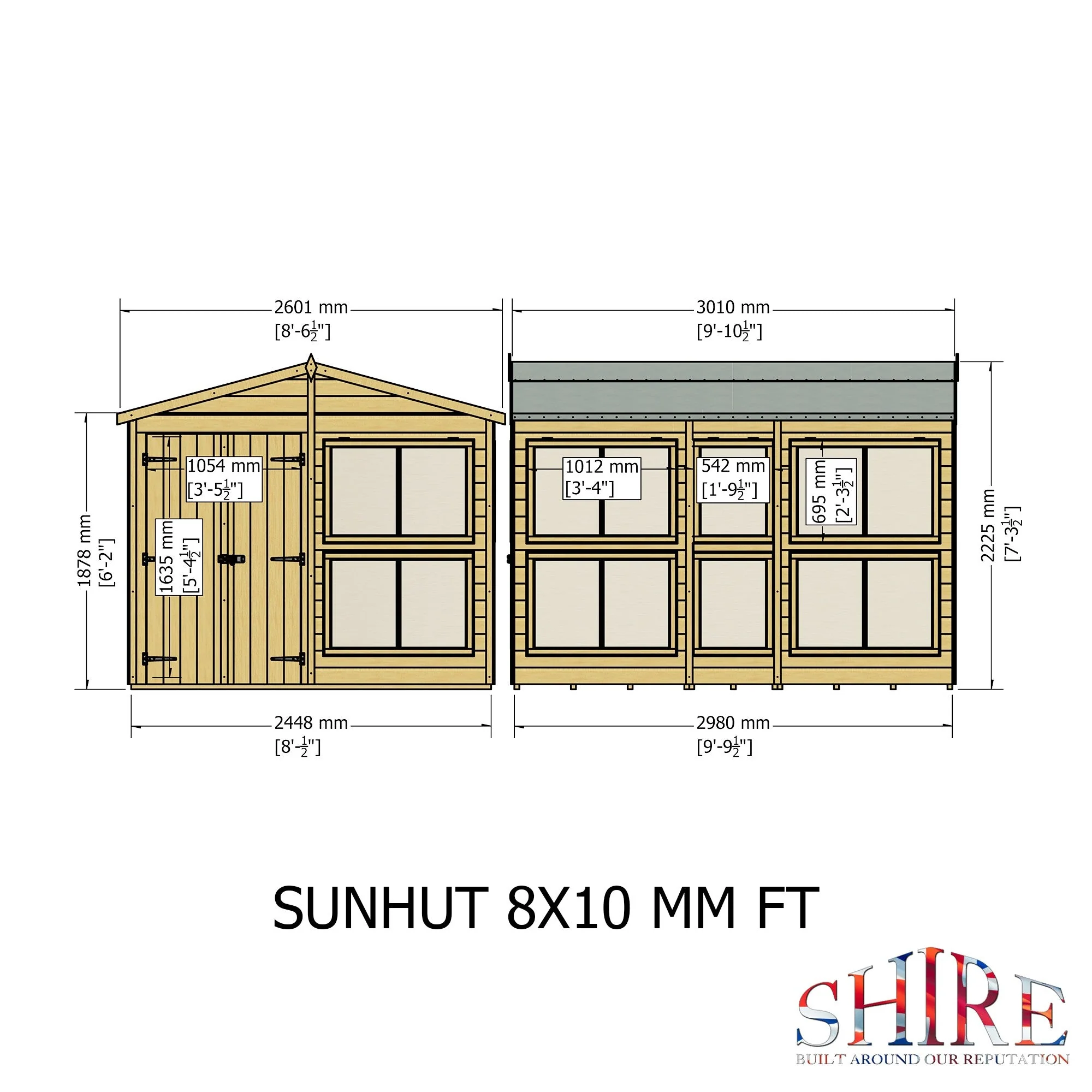 Shire Sun Hut 9' 6" x 8' Apex Potting Shed - Premium Coated Shiplap - Image 4