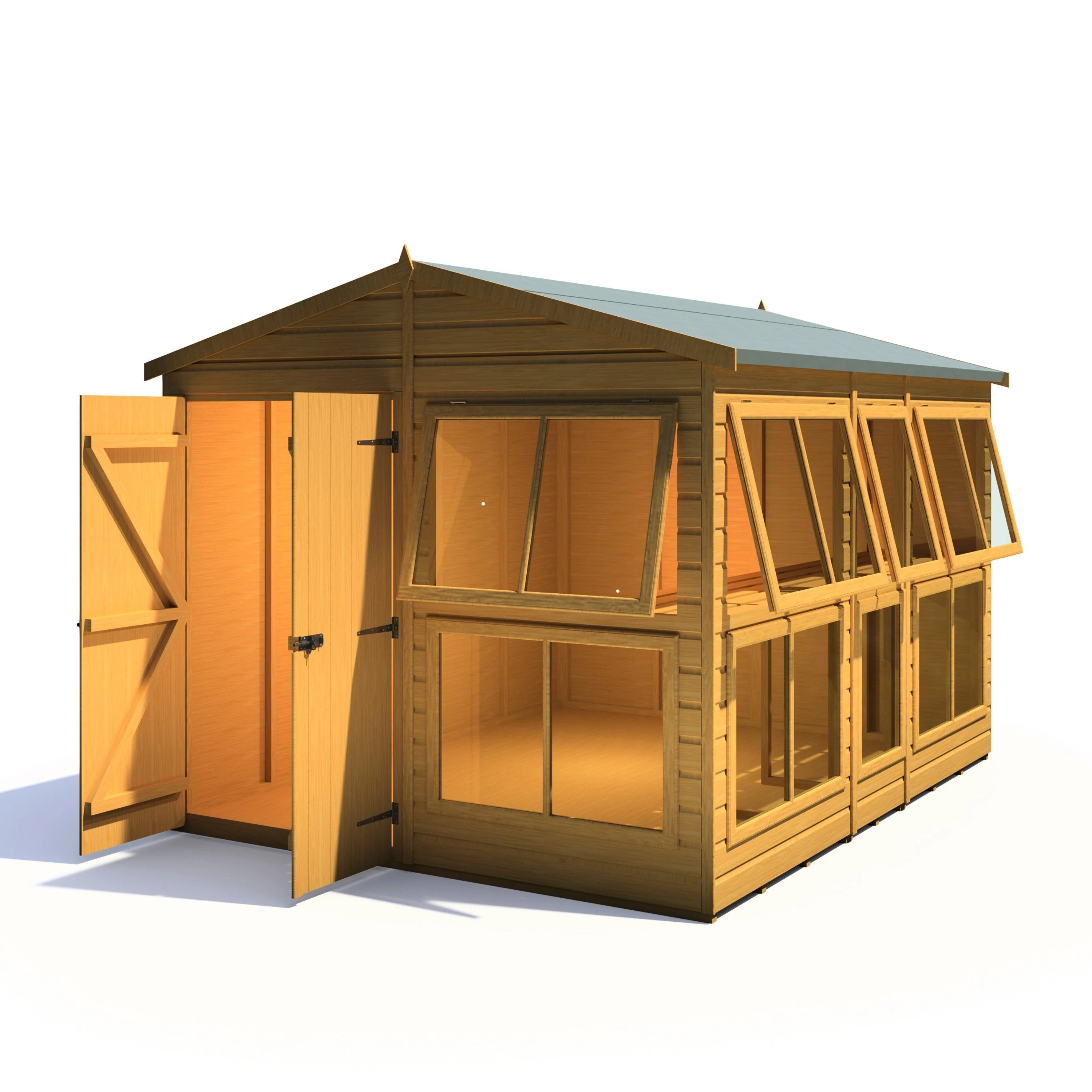 Shire Sun Hut 9' 6" x 8' Apex Potting Shed - Premium Coated Shiplap - Image 6
