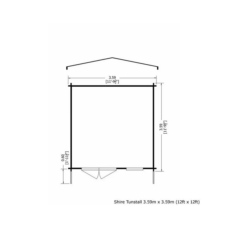 Shire Tunstall 11' 9" x 11' 9" Apex Log Cabin - Premium 70mm Cladding Tongue & Groove - Image 2