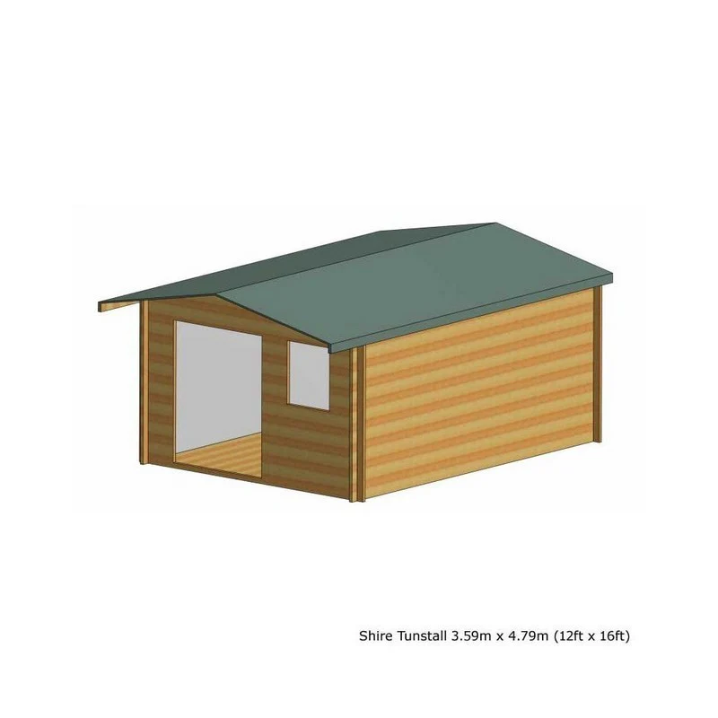 Shire Tunstall 11' 9" x 15' 8" Apex Log Cabin - Premium 28mm Cladding Tongue & Groove - Image 5