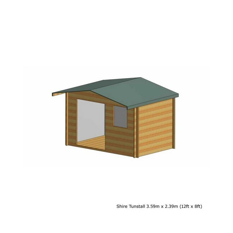 Shire Tunstall 11' 9" x 7' 10" Apex Log Cabin - Premium 70mm Cladding Tongue & Groove - Image 5