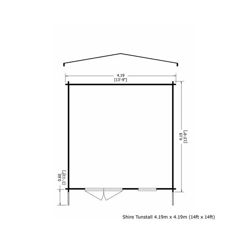 Shire Tunstall 13' 8" x 13' 8" Apex Log Cabin - Premium 28mm Cladding Tongue & Groove - Image 2