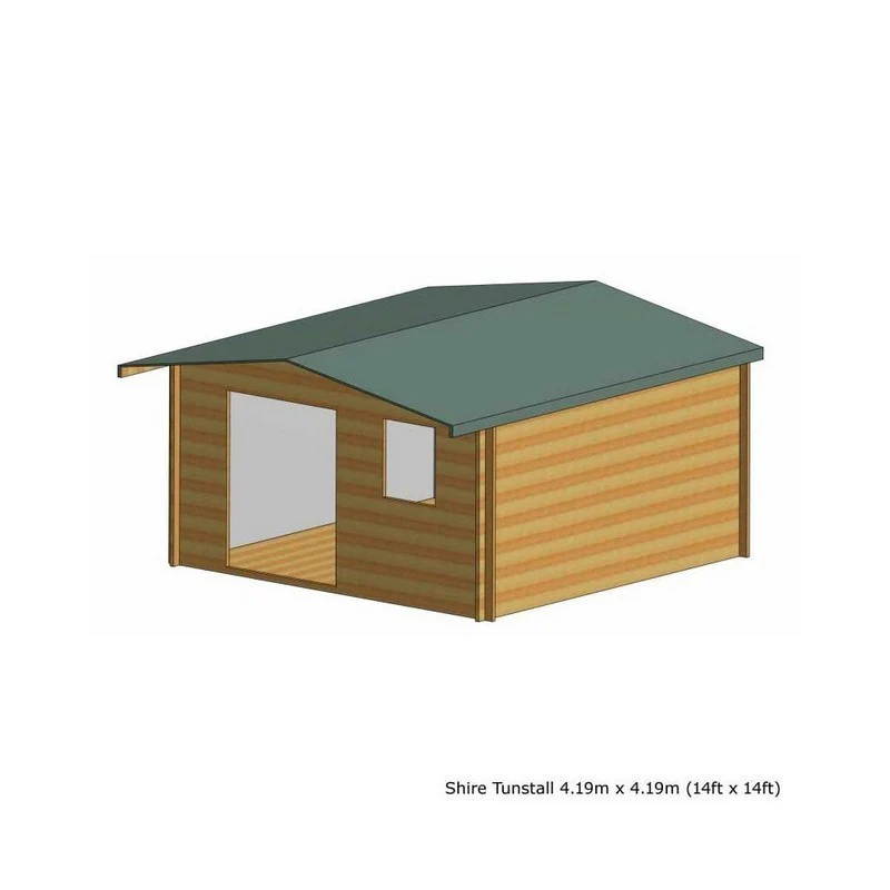 Shire Tunstall 13' 8" x 13' 8" Apex Log Cabin - Premium 28mm Cladding Tongue & Groove - Image 5