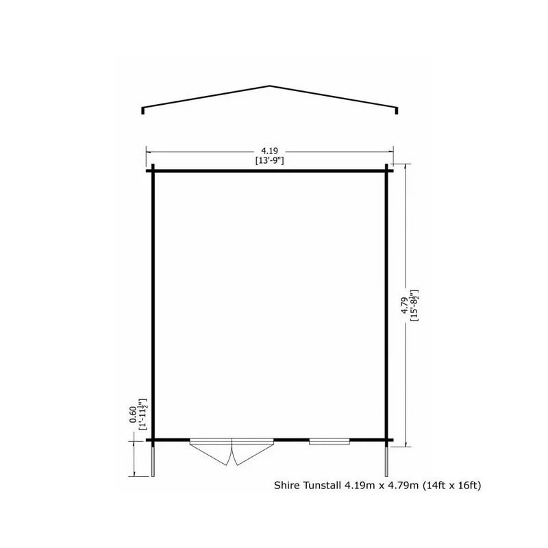 Shire Tunstall 13' 8" x 15' 8" Apex Log Cabin - Premium 28mm Cladding Tongue & Groove - Image 2
