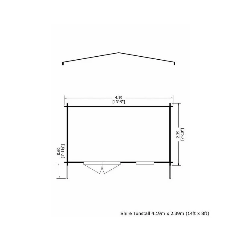 Shire Tunstall 13' 8" x 7' 10" Apex Log Cabin - Premium 34mm Cladding Tongue & Groove - Image 2