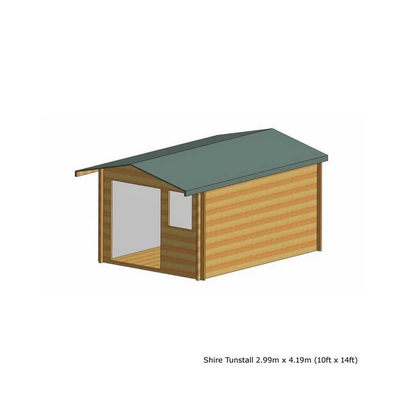 Shire Tunstall 9' 9" x 13' 8" Apex Log Cabin - Premium 34mm Cladding Tongue & Groove - Image 5
