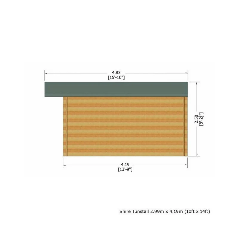 Shire Tunstall 9' 9" x 13' 8" Apex Log Cabin - Premium 44mm Cladding Tongue & Groove - Image 4