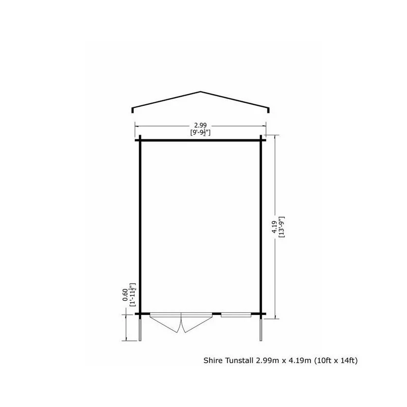 Shire Tunstall 9' 9" x 13' 8" Apex Log Cabin - Premium 70mm Cladding Tongue & Groove - Image 2