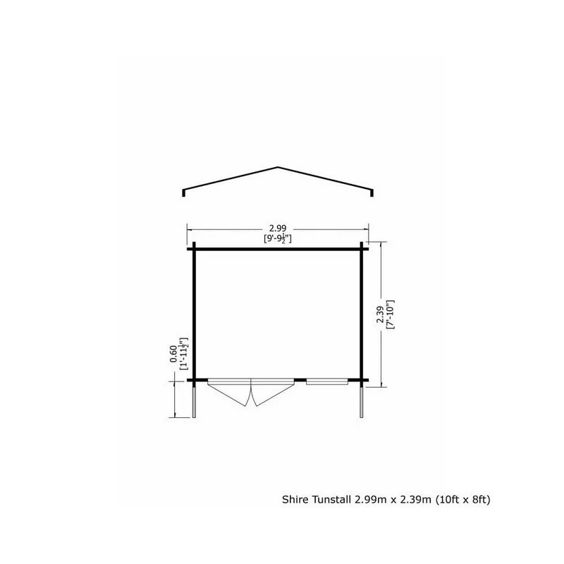 Shire Tunstall 9' 9" x 7' 10" Apex Log Cabin - Premium 34mm Cladding Tongue & Groove - Image 3