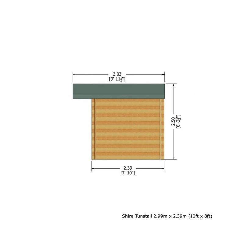 Shire Tunstall 9' 9" x 7' 10" Apex Log Cabin - Premium 34mm Cladding Tongue & Groove - Image 4